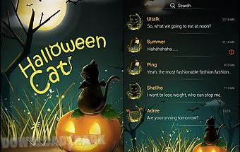 Free go sms halloweencat theme