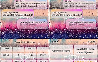 Color rain emoji keyboard skin