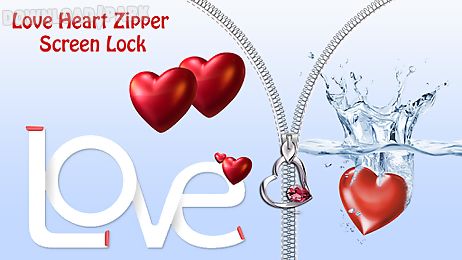 love heart zipper screen lock