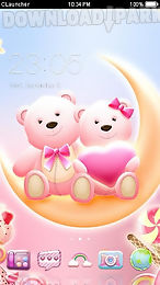 pink bear heart cute theme
