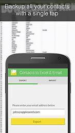 contacts backup--excel & email