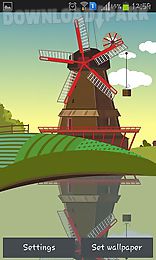 windmill and pond