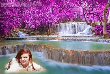 cut paste waterfall background