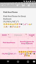 pink rose emoji keyboard theme