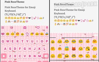 Pink rose emoji keyboard theme