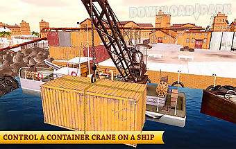 Heavy crane cargo ship sim 3d