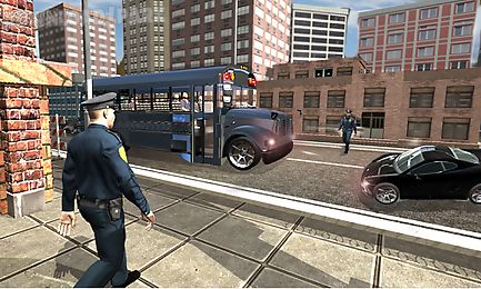 police bus cop transport