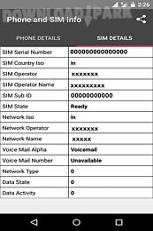 phone and sim info