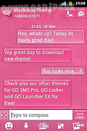 go sms theme pink cute sweet