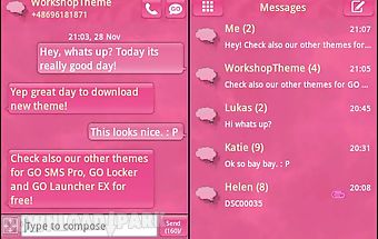 Go sms theme pink cute sweet