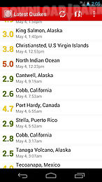 latest quakes