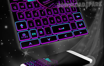 Color keyboard neon purple