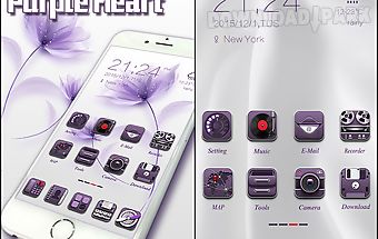 Purple heart go launcher theme