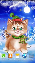 winter cat live wallpaper