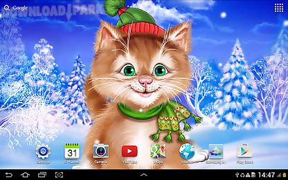 winter cat live wallpaper