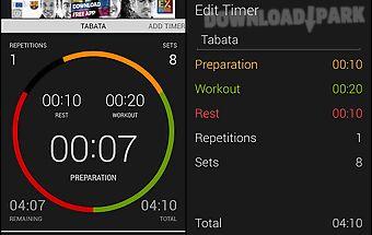 Runtastic workout timer app
