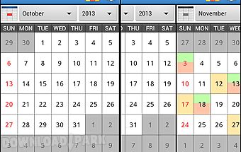 Calendar by shifts free
