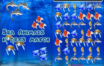 Sea animals and pets match game ..