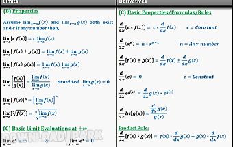 Calculus quick reference free