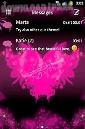 go sms pro theme pink heart