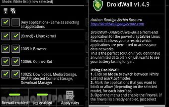 Droidwall - android firewall