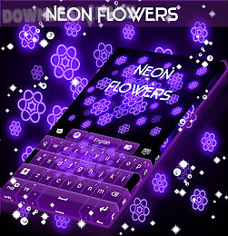 neon flowers keyboard