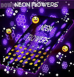 neon flowers keyboard