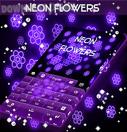 neon flowers keyboard