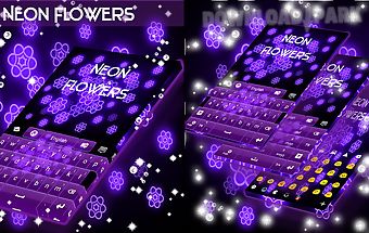 Neon flowers keyboard