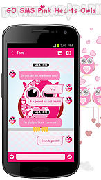 pink hearts owls go sms theme