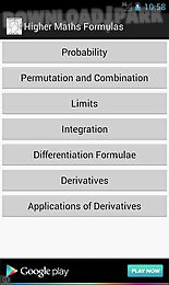 higher maths formulas