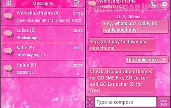 Go sms theme pink star