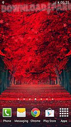red leaves live wallpaper