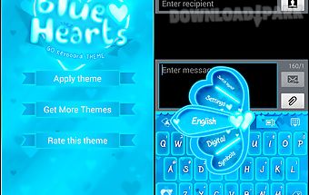 Go keyboard blue hearts theme