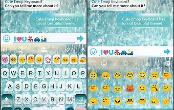 Glass rainy emoji keyboard art