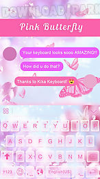 pink butterfly keyboard theme
