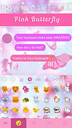 pink butterfly keyboard theme