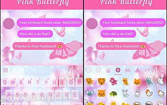 Pink butterfly keyboard theme