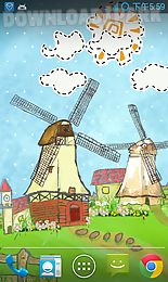 cartoon grassland windmill flw