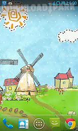 cartoon grassland windmill flw