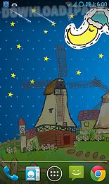 cartoon grassland windmill flw