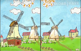 Cartoon grassland windmill flw