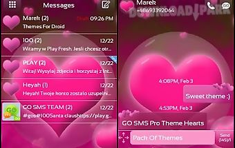 Theme hearts for go sms pro
