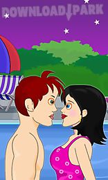 fun swimming pool love kiss