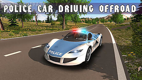 police car driving offroad