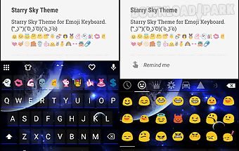 Starry sky emoji keyboard skin