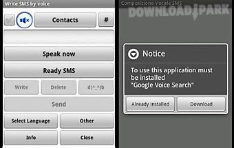 Write sms and e-mail by voice