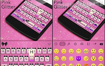 Pink glitter emoji keyboard