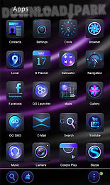purple light go launcher theme