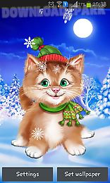 Winter Cat Android Live Wallpaper Free Download In Apk